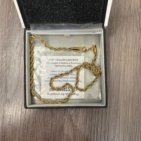 Gold Rope Chain Necklace - Picture 3 of 5